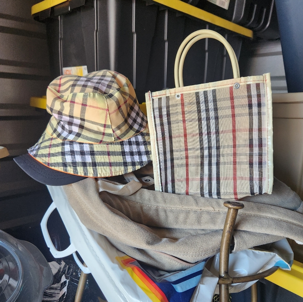 Plaid Bucket Hat and Tote Set